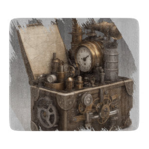 Dampfmaschine - Vintage Schatztruhe Schneidebrett