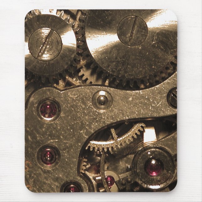 Dampfmaschinen-Metall-Uhrwerk Mousepad (Vorne)