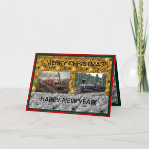 Dampfmaschinen Weihnachten/Frohes Neues Jahr Karte