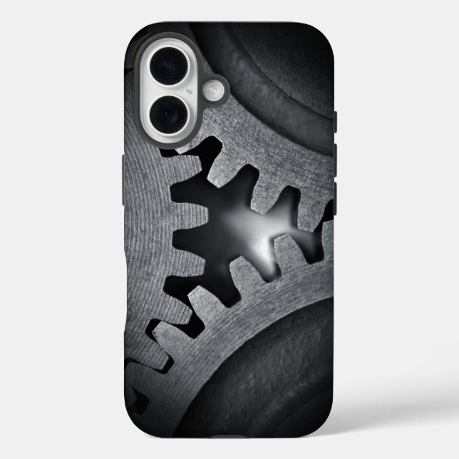 Dampfmechanik-Getriebe iPhone 16 Hülle (Rückseite)