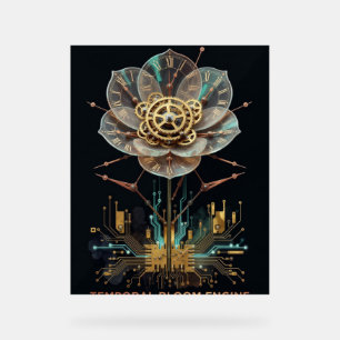 Dampfpanzer-Uhrwerksblume: Temporäre Blüten-Engine Acrylschild
