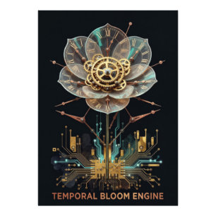 Dampfpanzer-Uhrwerksblume: Temporäre Blüten-Engine Fotodruck