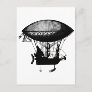 Dampfpiratenluftschiff Postkarte