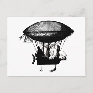 Dampfpiratenluftschiff Postkarte