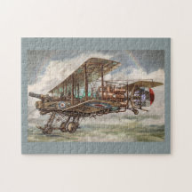 Dampfpunk-Fantasie-Flugzeugillustration