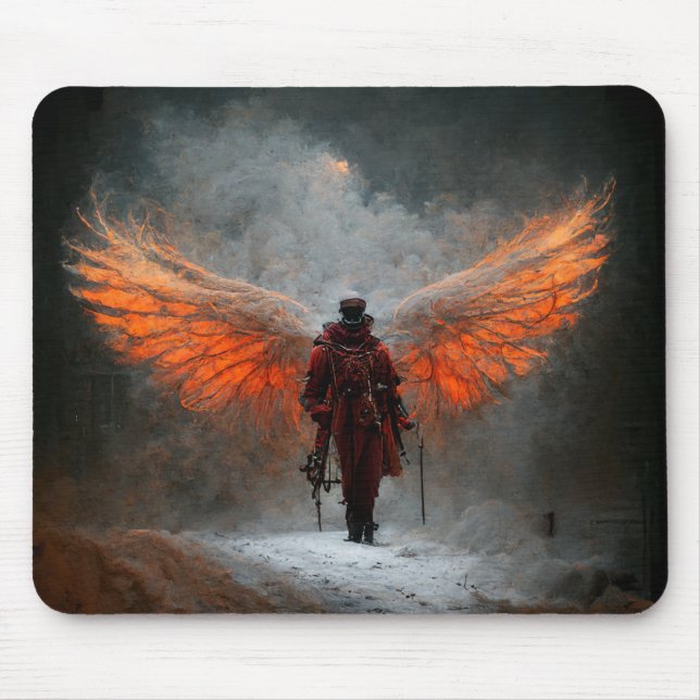 Dampfpunk-Feuerdemon Mousepad (Vorne)