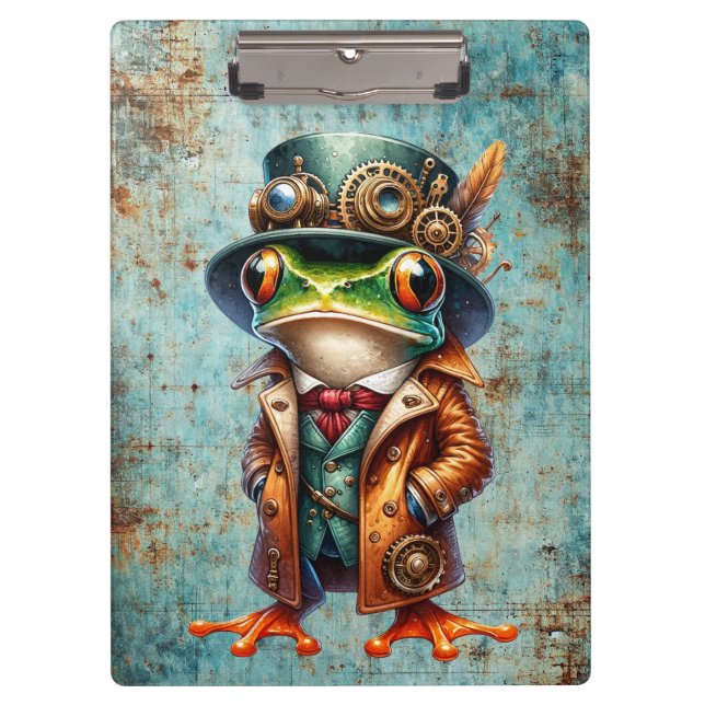 Dampfpunk-Frosch  Klemmbrett (Vorderseite)