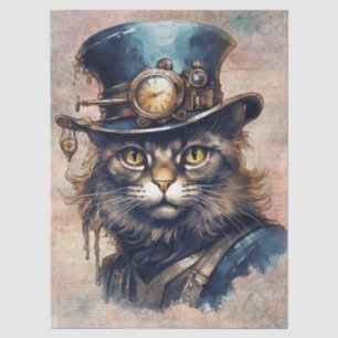 Dampfpunk-Katze Seidenpapier