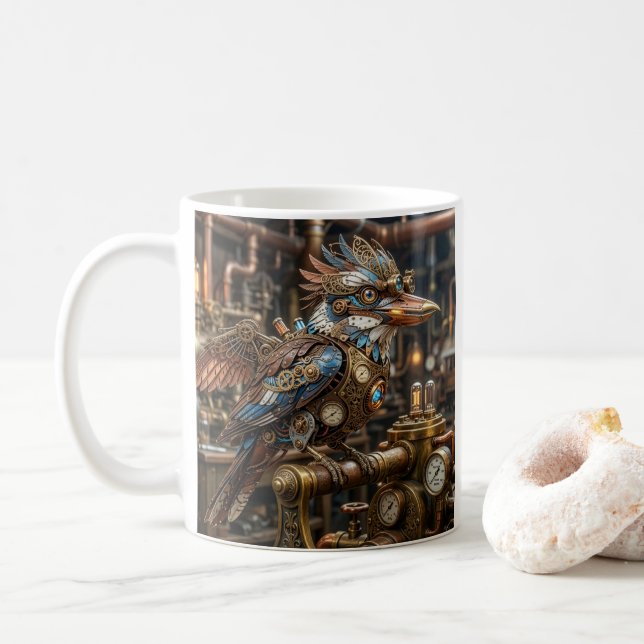 Dampfpunk-Kookaburra Kaffeetasse (Mit Donut)