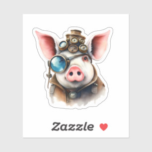 Dampfpunk-Schwein Aufkleber
