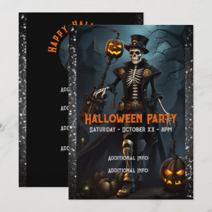 Dampfpunk-Skelett Einladung