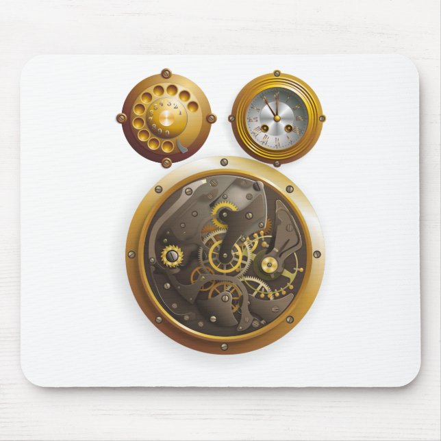 Dampfpunk-Uhr Mousepad (Vorne)