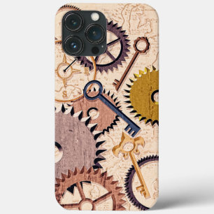 Dampfrad, Getriebe, Schlüssel, Alte Ölfarbe Case-Mate iPhone Hülle