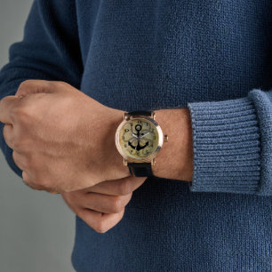 Dampframantik-Oktopus und Anker Armbanduhr