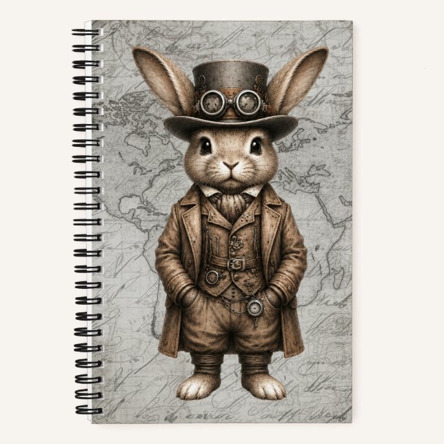 Dampfratten-Hase - Nach Vorne Blickend Notizbuch (Vorderseite)