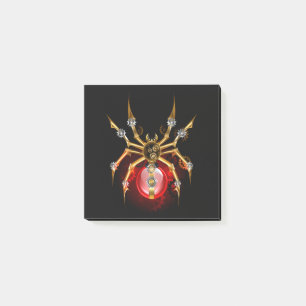 Dampfratten-Spinne auf Schwarz Post-it Klebezettel