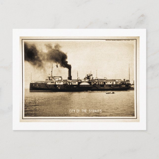 Dampfschiff City of the Straits Postkarte (Vorderseite)