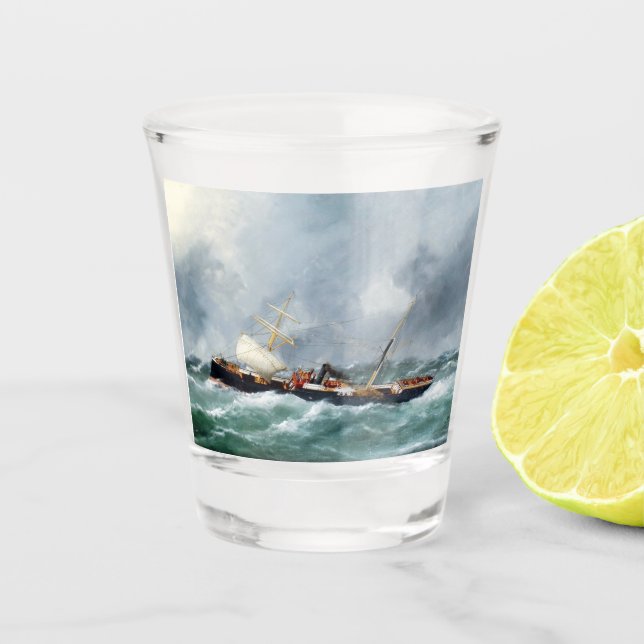 Dampfschiff Finsbury 1881 Schnapsglas (Vorderseite)