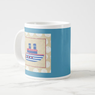 Dampfschiff mit Propeller und Blue Smokestacks Jumbo-Tasse