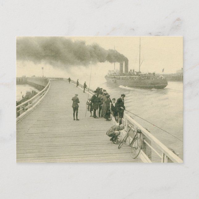 Dampfschiff von Dover nach Ostende Postkarte (Vorderseite)