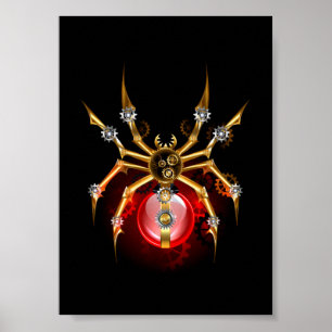 Dampfspinnen auf Schwarz Poster