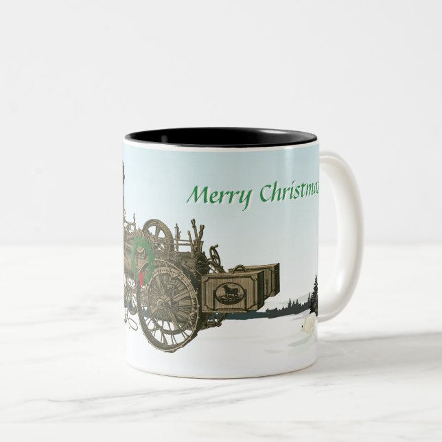 Dampftraktion Motor Russell und Co. 1889 Bauernhof Zweifarbige Tasse (VorderseiteRechts)