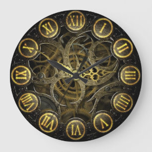 Dampfuhr alter viktorianischer Gang Große Wanduhr