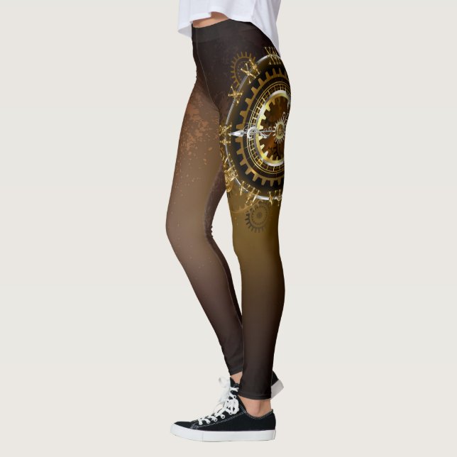 Dampfuhr mit antiken Gängen Leggings (Links)