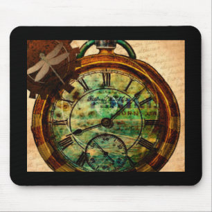 Dampfuhr-Uhr Mousepad
