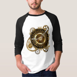 Dampfuhrwerk-Uhr mit antiken Zahnrädern T-Shirt