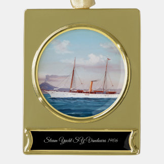 Dampfyacht SY Vanduara 1906 Banner-Ornament Gold
