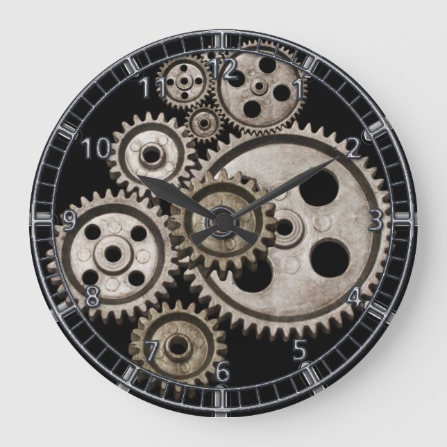 Dampfzahnradgetriebe Motor Metallmaschine Uhr (Vorderseite)