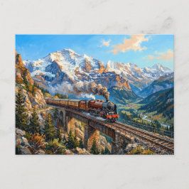 Dampfzug Bergbrücke Postkarte