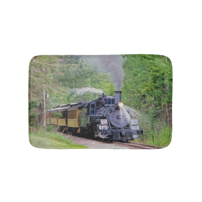 Dampfzug der Eisenbahn für Bahnreisende Kunst-Bade Badematte (Vorderseite)