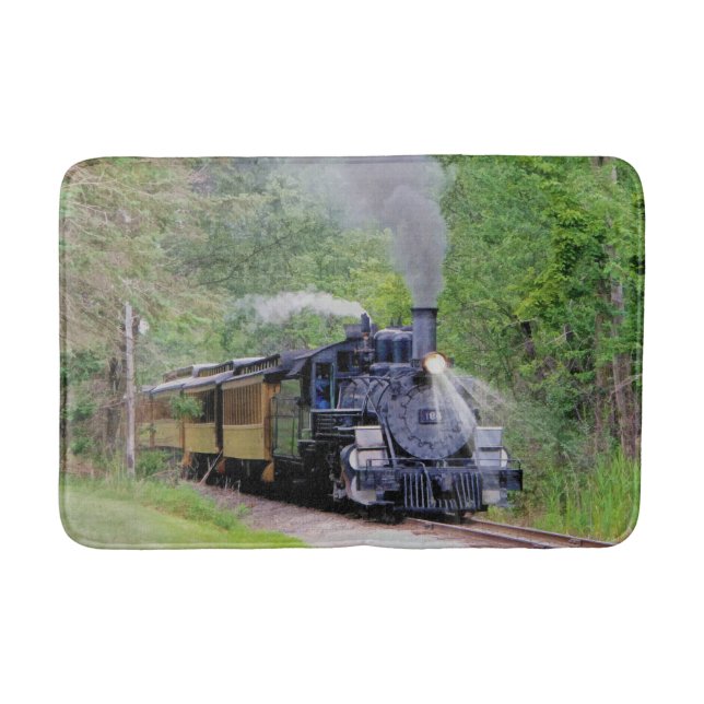Dampfzug der Eisenbahn für Bahnreisende Kunst-Bade Badematte (Vorderseite)