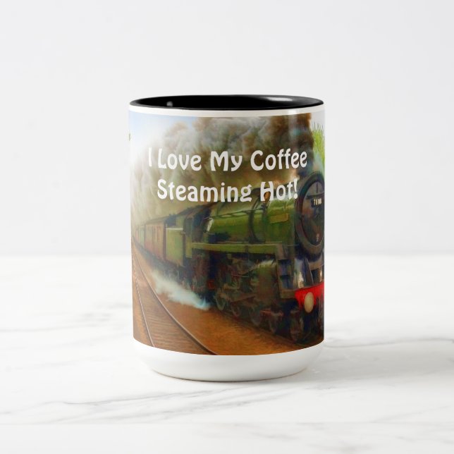 Dampfzug für Zugführer Art III Zweifarbige Tasse (Mittel)