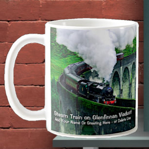 Dampfzug in Glenfinnan Viadukt - Name hinzufügen Kaffeetasse