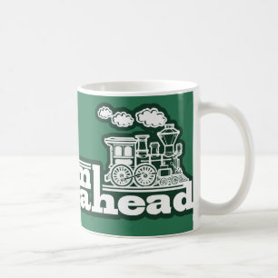 Dampfzug-Logo-Tasse "Volle Kraft voraus" in Grün Kaffeetasse