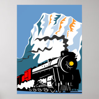 Dampfzug-Lokomotive Poster