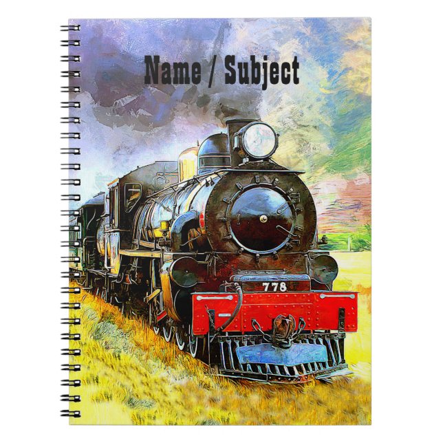 Dampfzug Motor Lokomotive 778 Name Notizblock (Vorderseite)