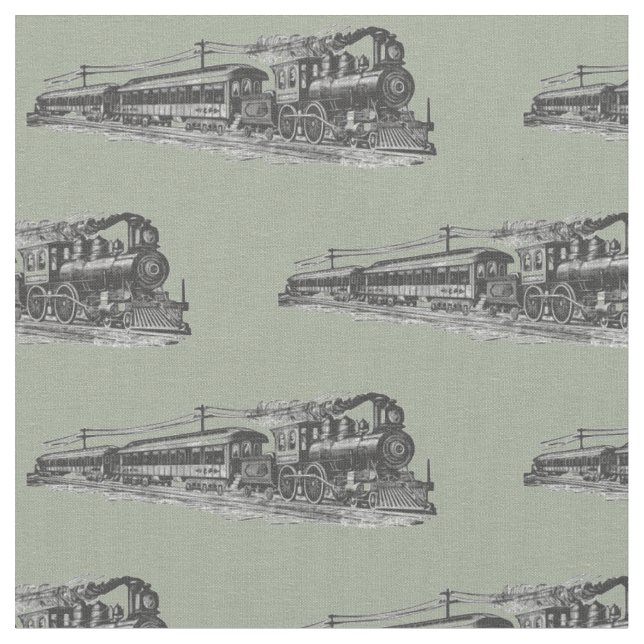 Dampfzug Motor Lokomotive auf Grau Stoff (Nahaufnahme)