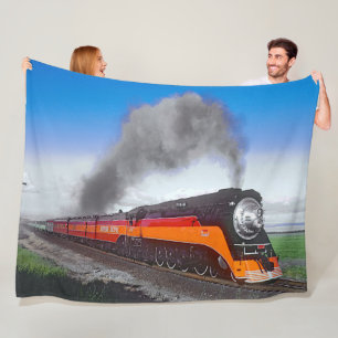 Dampfzug Motor Lokomotive SP4449 Black Orange Fleecedecke