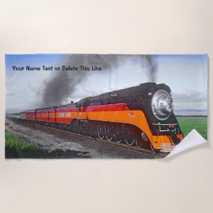 Dampfzug Motor Lokomotive SP4449 Black Orange Strandtuch