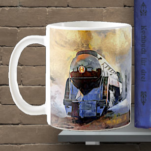 Dampfzug Motor N&W 611 Lokomotive in Dampfbetrieb Kaffeetasse