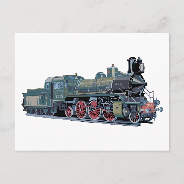 Dampfzug Motor Postkarte (Vorderseite)