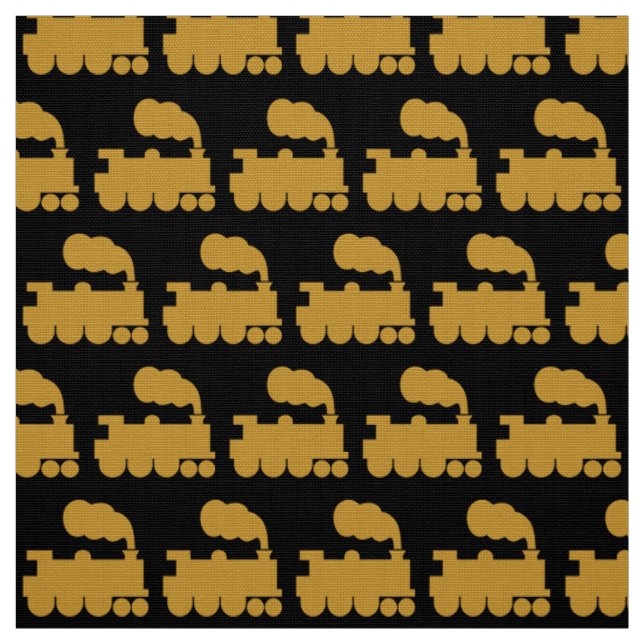 Dampfzug Muster - Gold Brown auf schwarz Stoff (Muster)