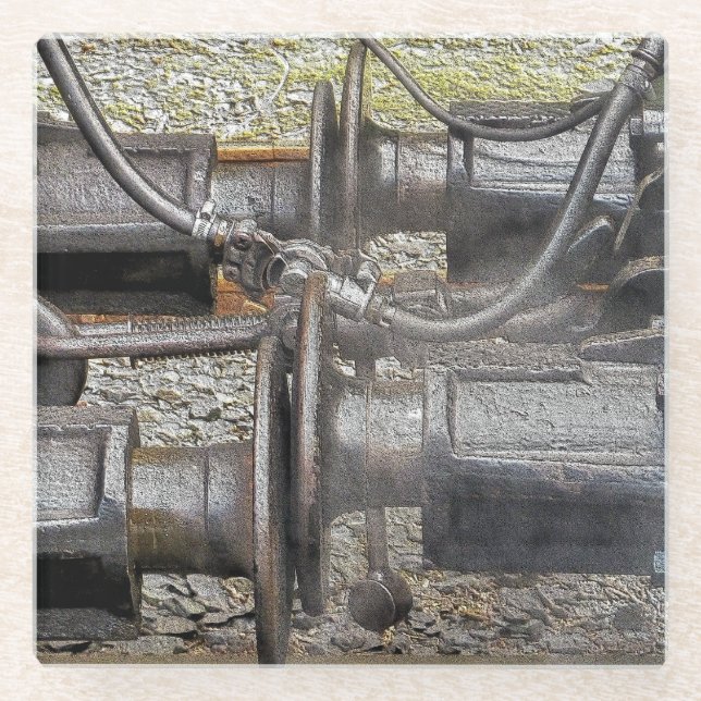 DAMPFZÜGE GLASUNTERSETZER (Vorderseite)