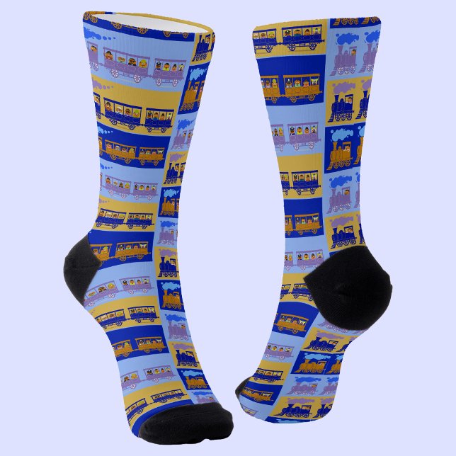 Dampfzüge mit Fahrgästen auf Blue Socken (Von Creator hochgeladen)