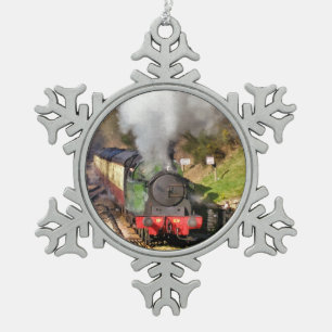 DAMPFZÜGE SCHNEEFLOCKEN Zinn-Ornament