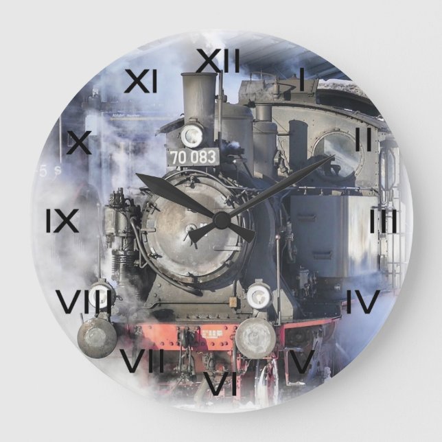 Dampfzuglokomotive Große Wanduhr (Vorderseite)